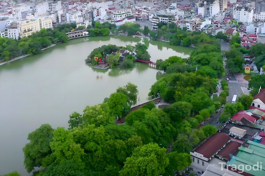 enjoy the green cool space of parks and lakes in hanoi